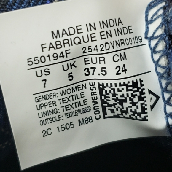 Converse All Stars Double Tongue Womens 550194F Gray size 7 - Picture 10 of 10